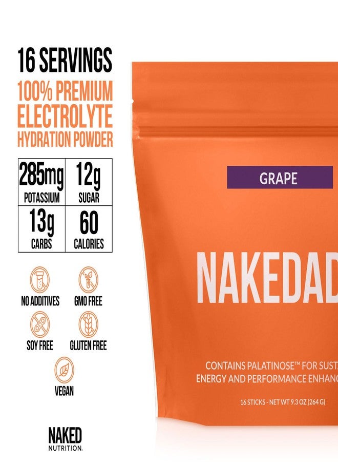 Nakd Nakedade Grape – Performance Enhancing Sports Drink Powder - Electrolyte Powder – No GMOs or Artificial Sweeteners, Gluten-Free, Soy-Free, Dairy-Free – 16 Sticks - Image 2